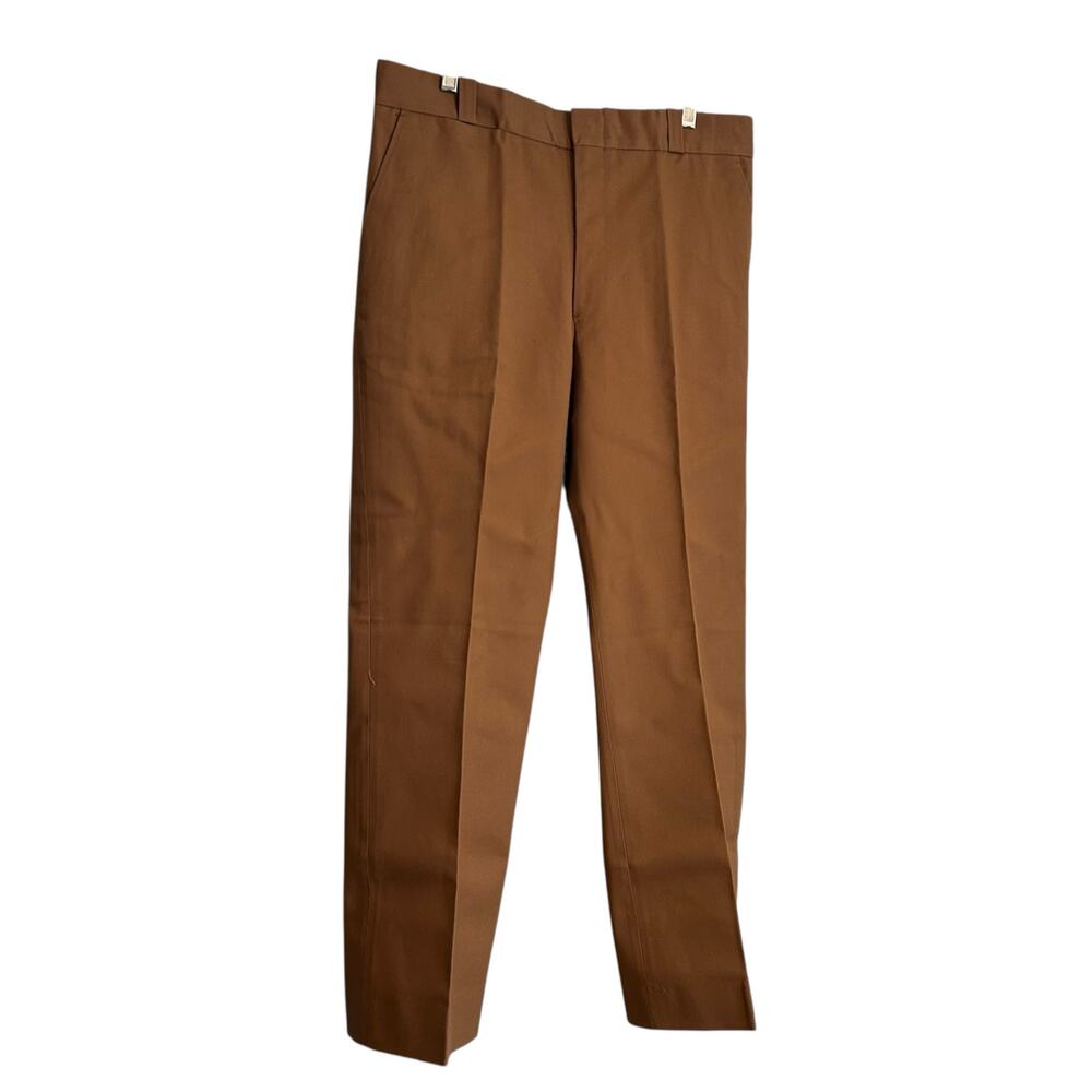 Vintage US Fish & Game Tan Pants Mens Sz 37x30 Pleated Straight Leg Uniform - Picture 3 of 15